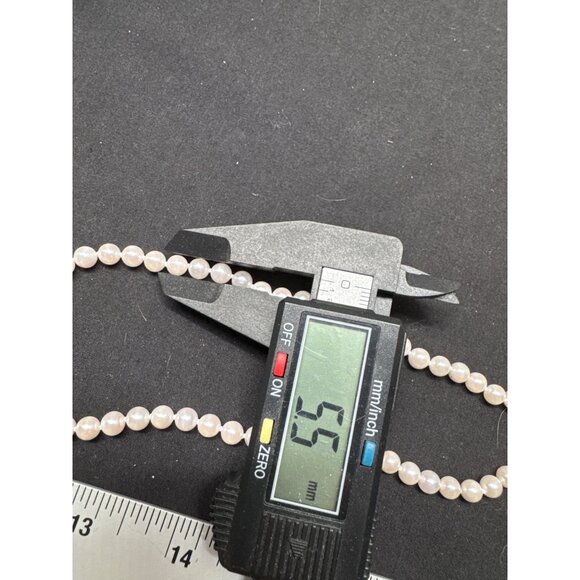 Cultured Pearl White 36 Inch 14 K FIC Marked Pearl 5.5 MM Single Strand - Picture 7 of 7